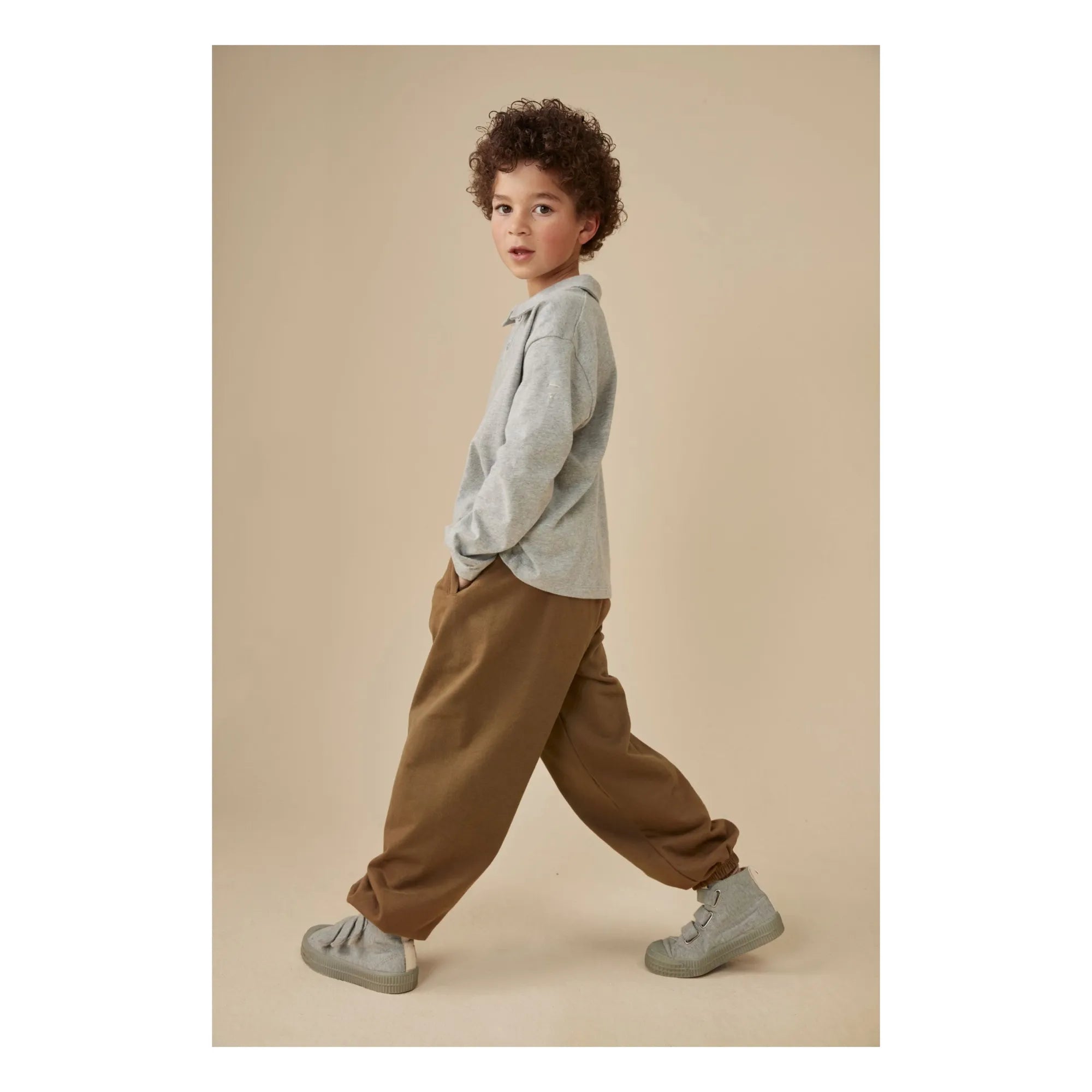 Gray Label - Organik pamuk jogger pantolon | Haki kahverengi