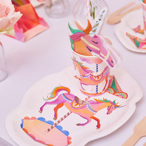 Party Pieces - Unicorn 8'li Parti Karton Tabağı
