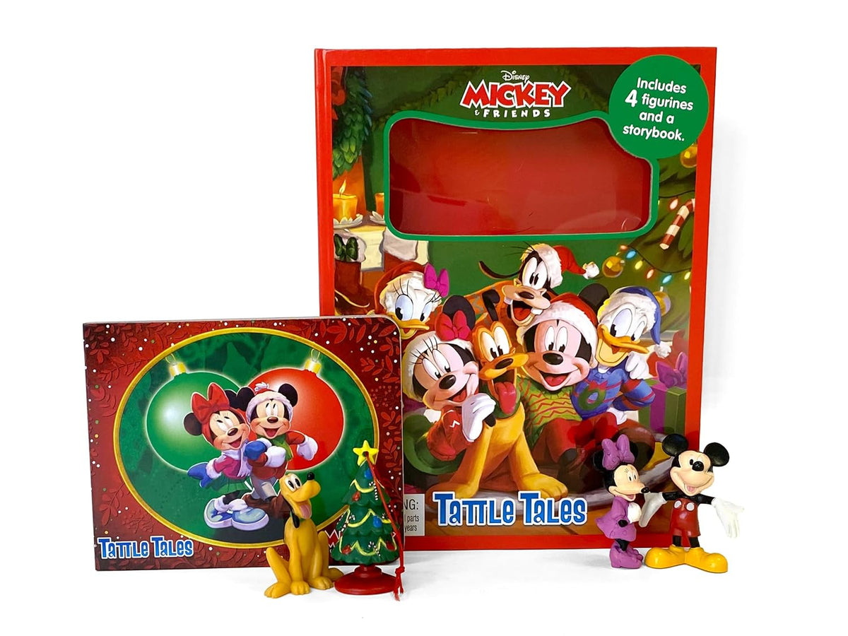Phidal - Mickey ve Arkadaşları Noel Eğlencesi Figür Oyuncaklı İngilizce Aktivite ve Hikaye Kitabı