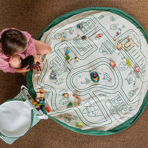 Play & Go Convertible Toy Storage Bag & Mat - Road-Play Mats-Road- | Natural Baby Shower