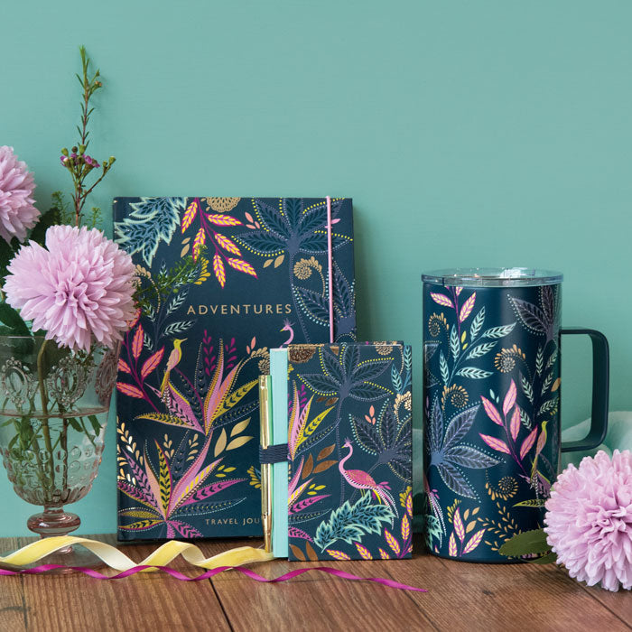 Portico Designs - Sara Miller: Botanic Paradise Mini Not Defteri ve Kalemi