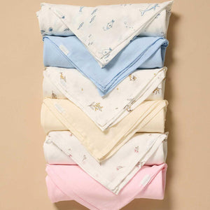 Purebaby Muslin Wrap 2 Pack - Pale Blue Nautical-Muslin Wraps-Pale Blue Nautical-One Size | Natural Baby Shower