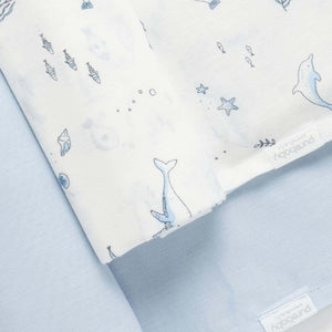 Purebaby Muslin Wrap 2 Pack - Pale Blue Nautical-Muslin Wraps-Pale Blue Nautical-One Size | Natural Baby Shower