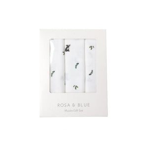 Rosa & Blue Muslin Squares - Koala - 3 Pack-Muslin Squares-Koala- | Natural Baby Shower