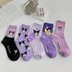 Sanrio - Kuromi 5li Çocuk Çorabı