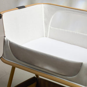 Silver Cross Lunar Bedside Crib - Oatmeal-Bedside Cribs-Oatmeal- | Natural Baby Shower