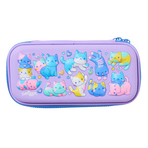 Smiggle - 3D Kabartmalı Hardtop Lilak Küçük Kalem Kutusu