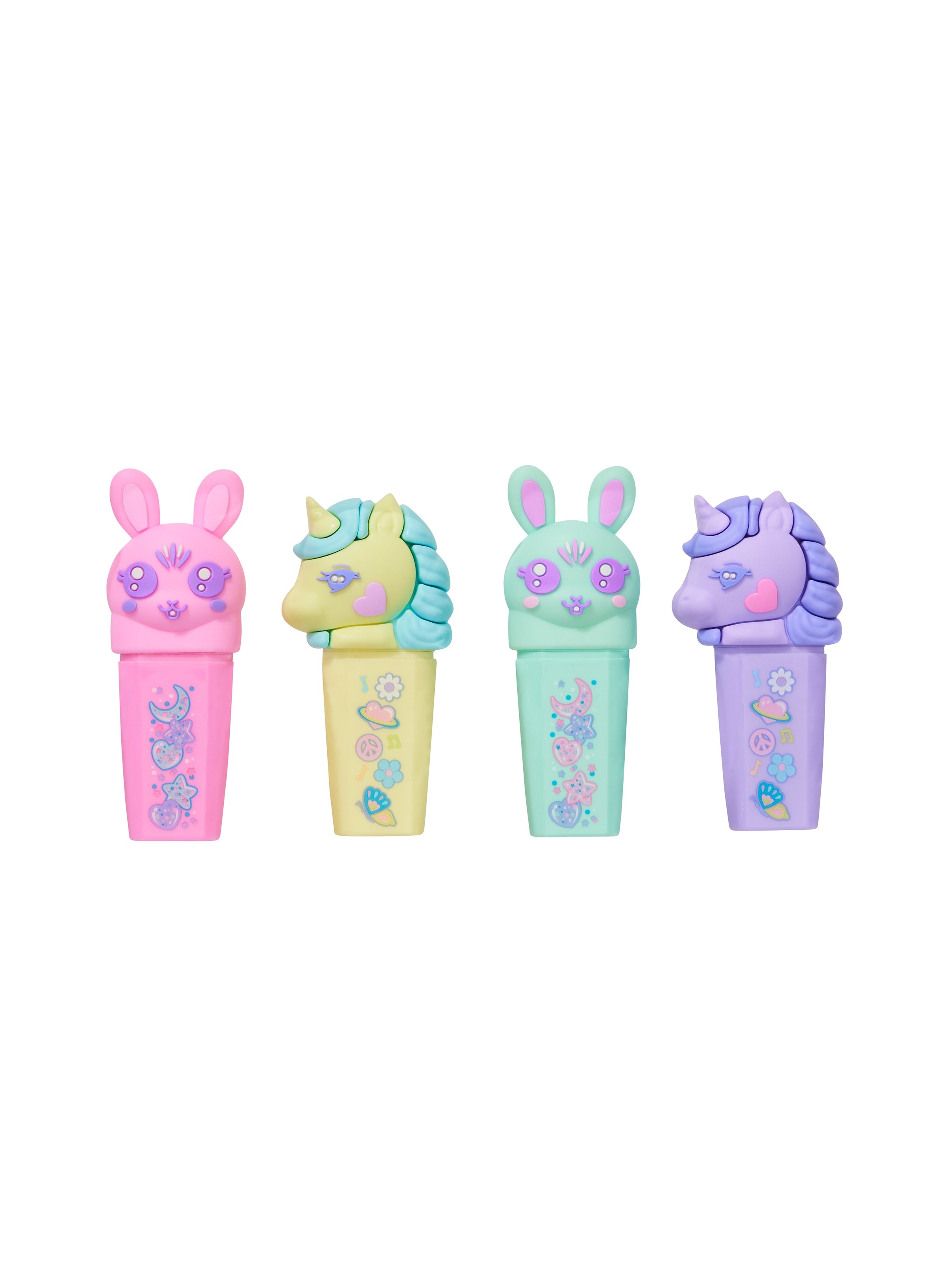 Smiggle - مجموعة أقلام تمييز فسفورية معطرة All Stars 4 قطع