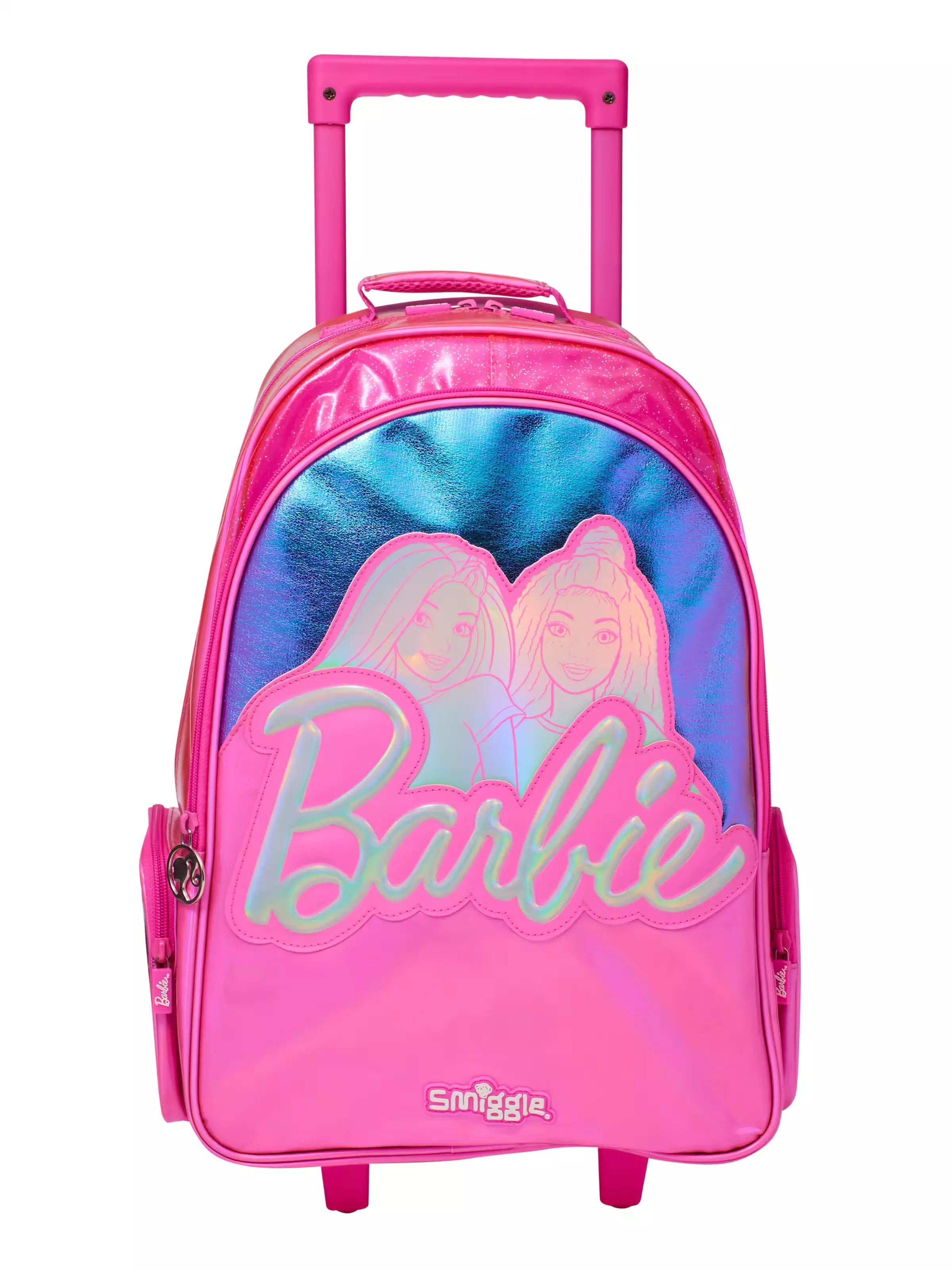 Smiggle - Barbie Çekçekli Işıklı Tekerlekli Çanta