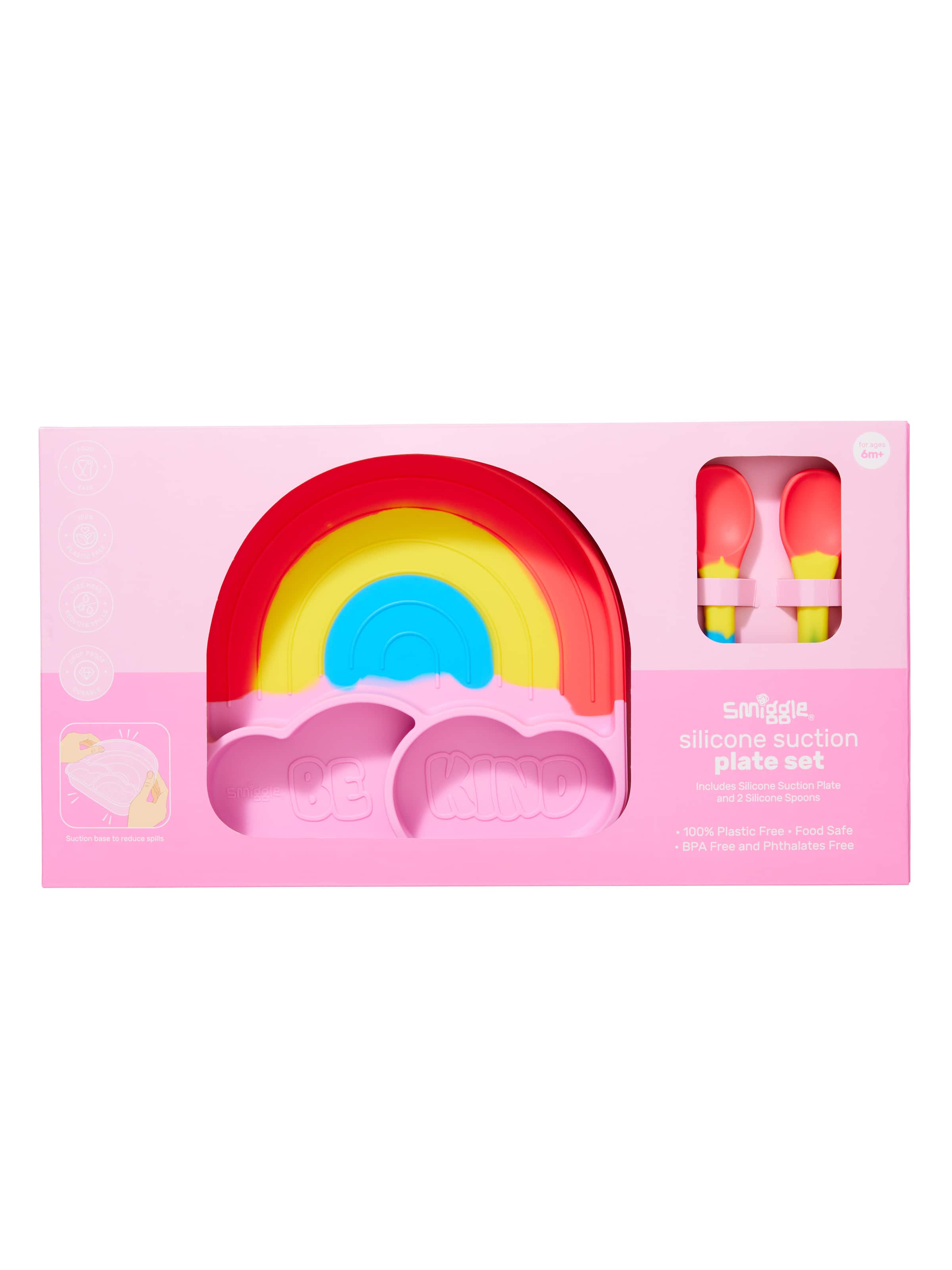 Smiggle - مجموعة أطباق طعام سيليكون Big Dream