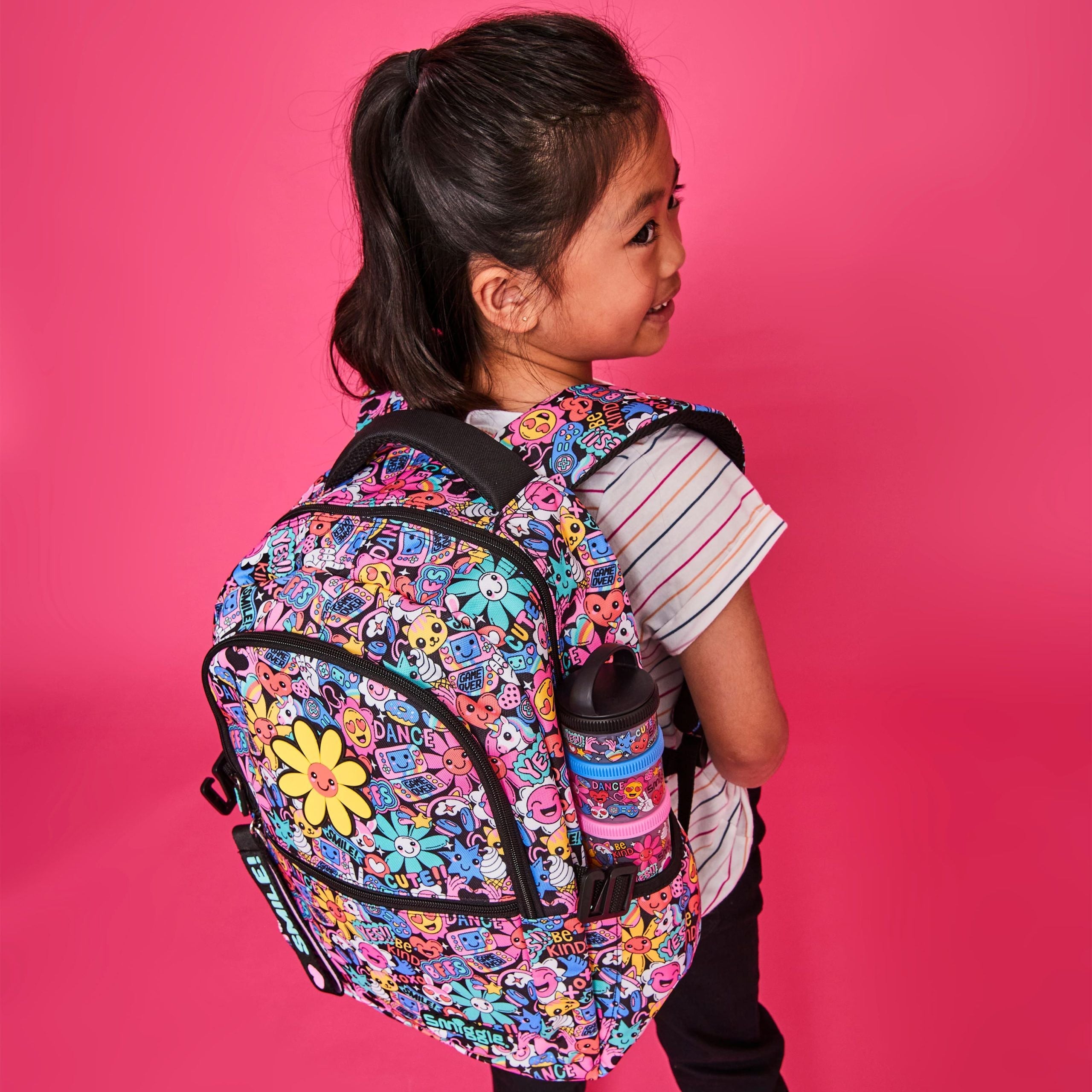 Smiggle - حقيبة ظهر مدرسية كلاسيكية برايت سايد