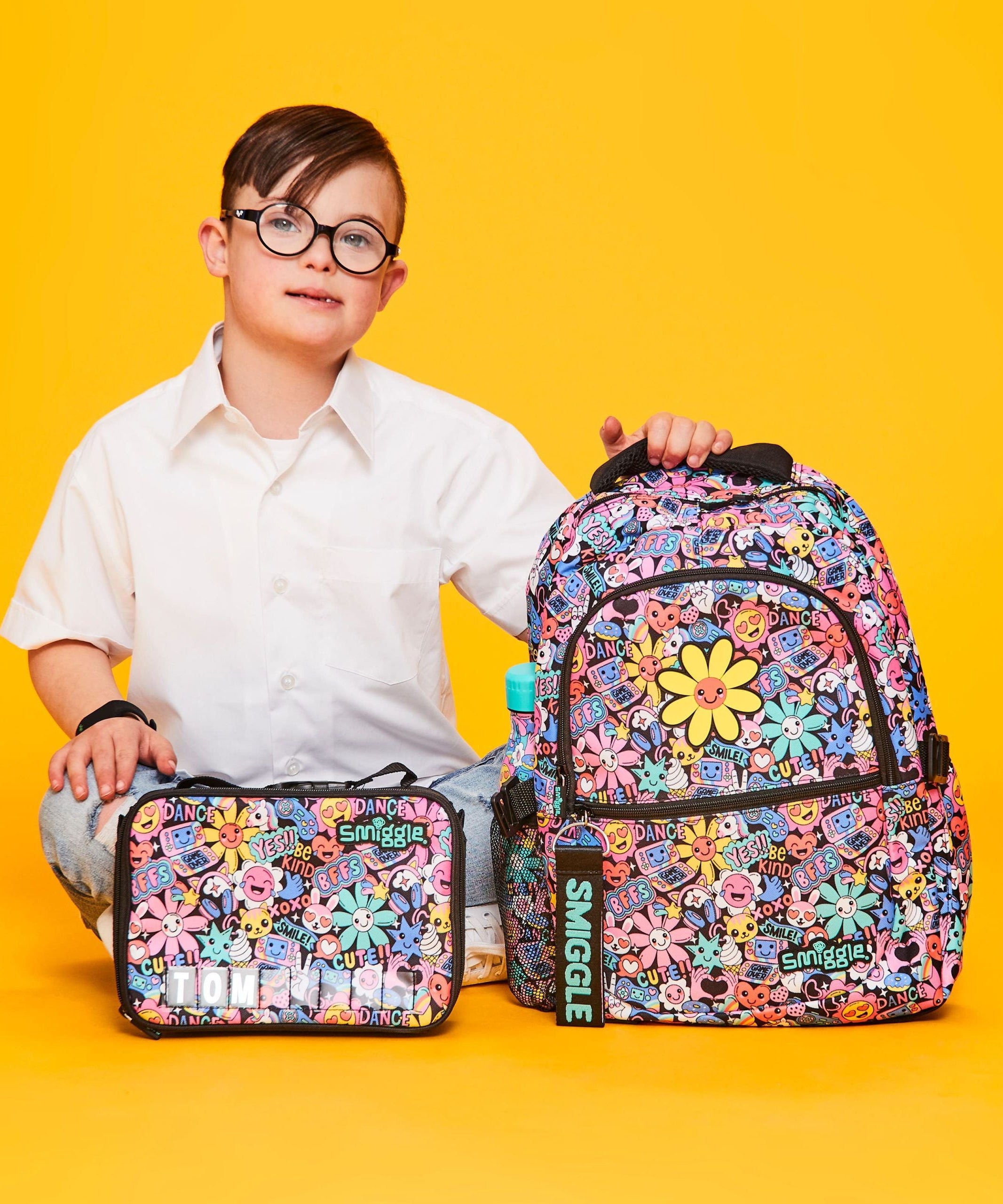 Smiggle - حقيبة ظهر مدرسية كلاسيكية برايت سايد