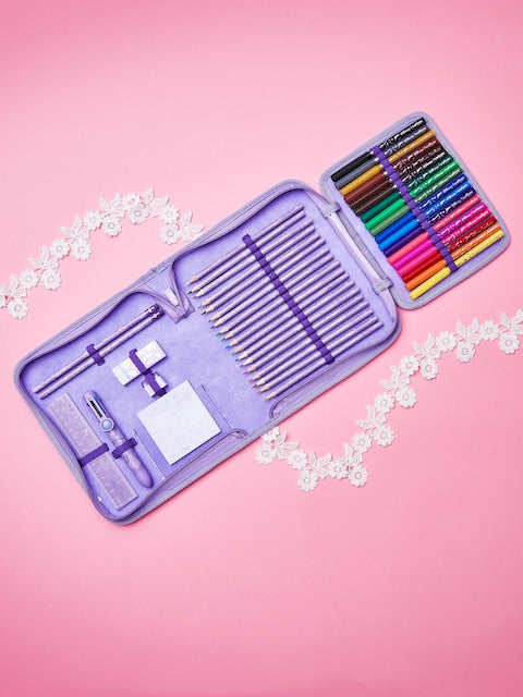 Smiggle - مجموعة أدوات مكتبية وصندوق أقلام ديزني برنسيس