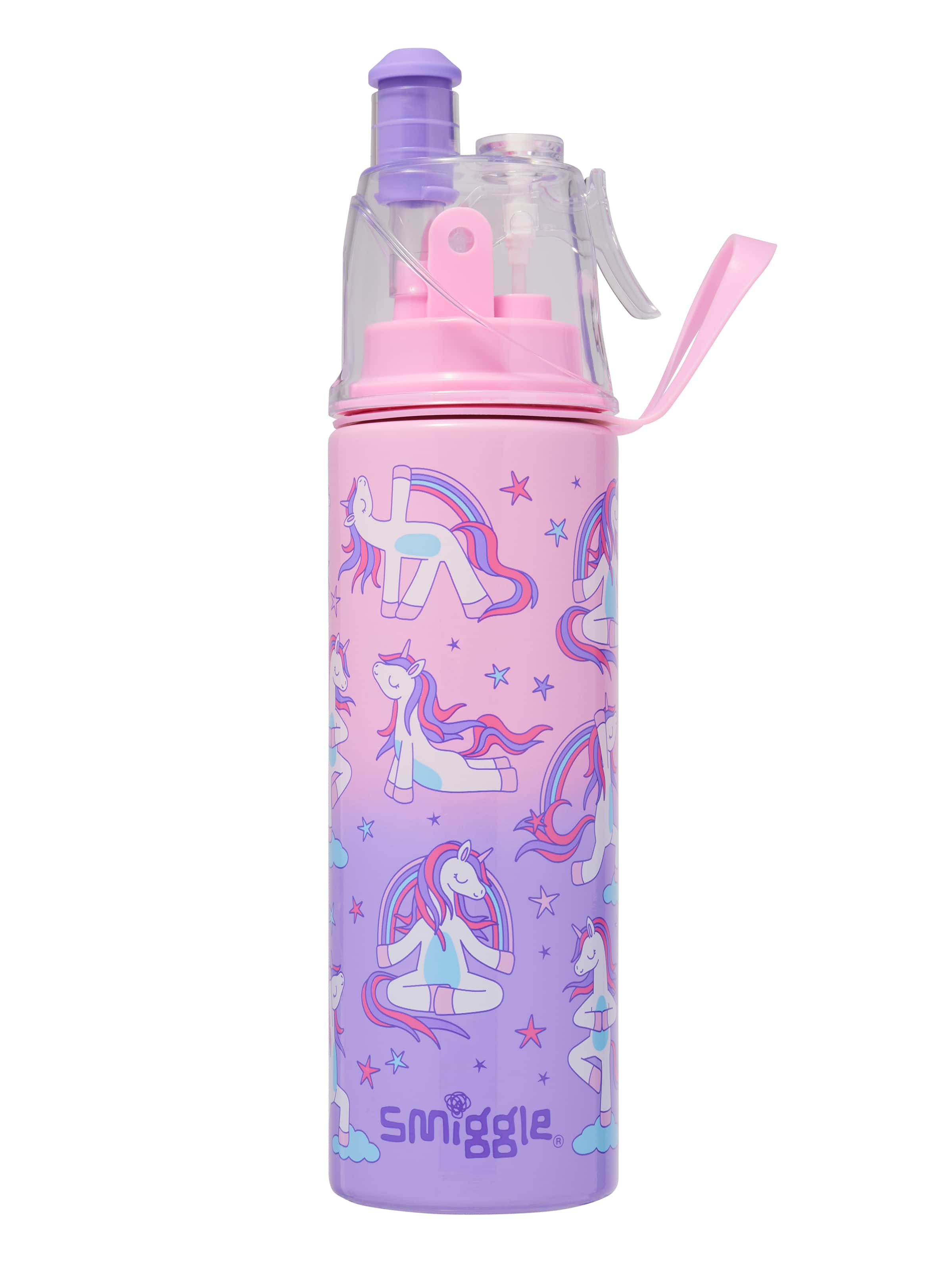 Smiggle - زجاجة ماء من الفولاذ المقاوم للصدأ بسعة 500ML مع رشاش ماء Energize