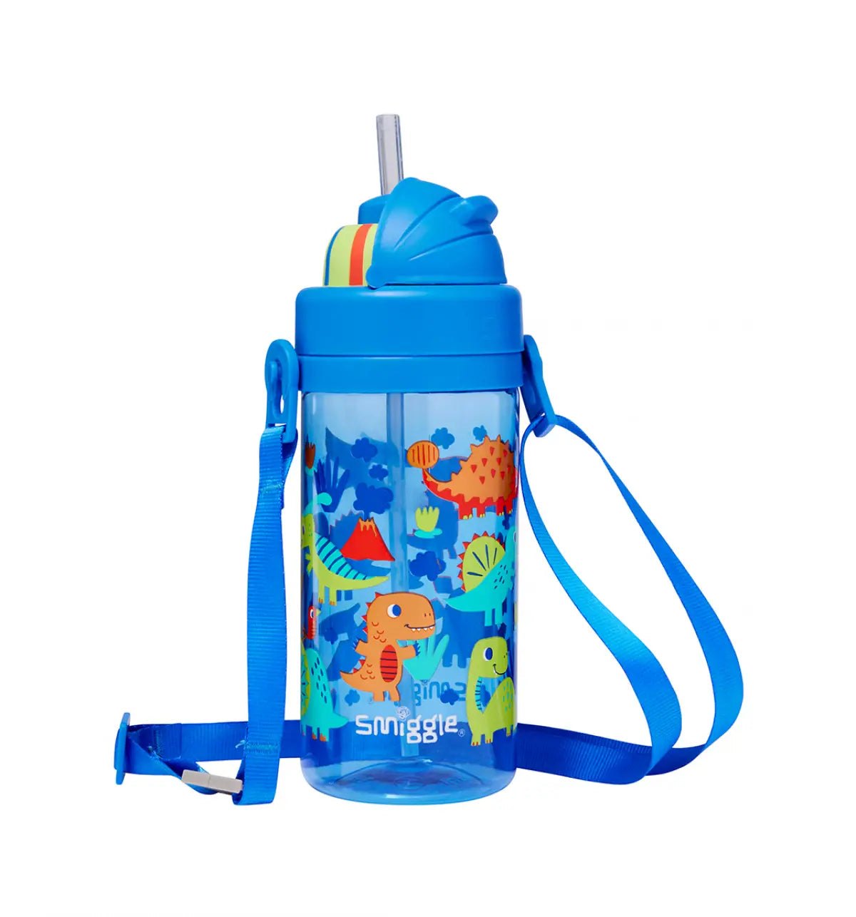 Smiggle - Glide صغير جدًا تصميم Dinossi 400 ML زجاجة ماء بدون BPA مع مصاصة مخفية