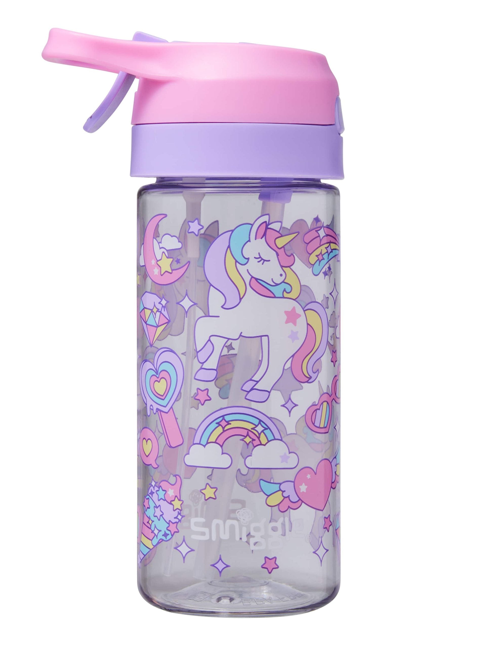 Smiggle - زجاجة ماء للأطفال هالي جونيور برشاش 450 ML خالية من BPA
