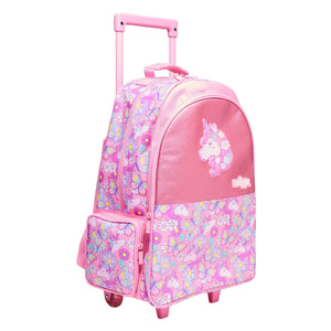 Smiggle - Hey There Işıklı Tekerlekli Çekçekli Okul ve Seyahat Çantası