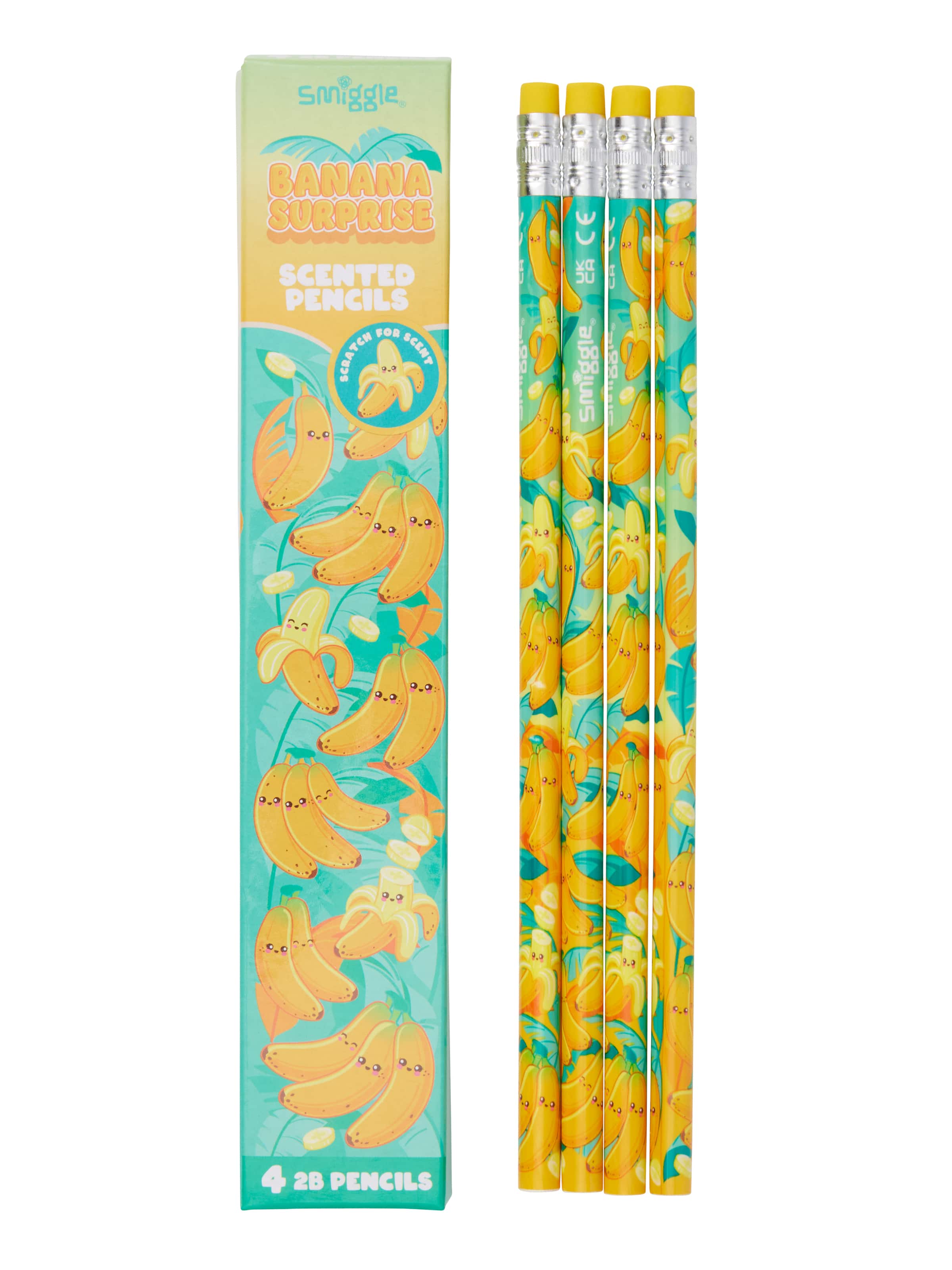 Smiggle - مجموعة 4 أقلام رصاص معطرة