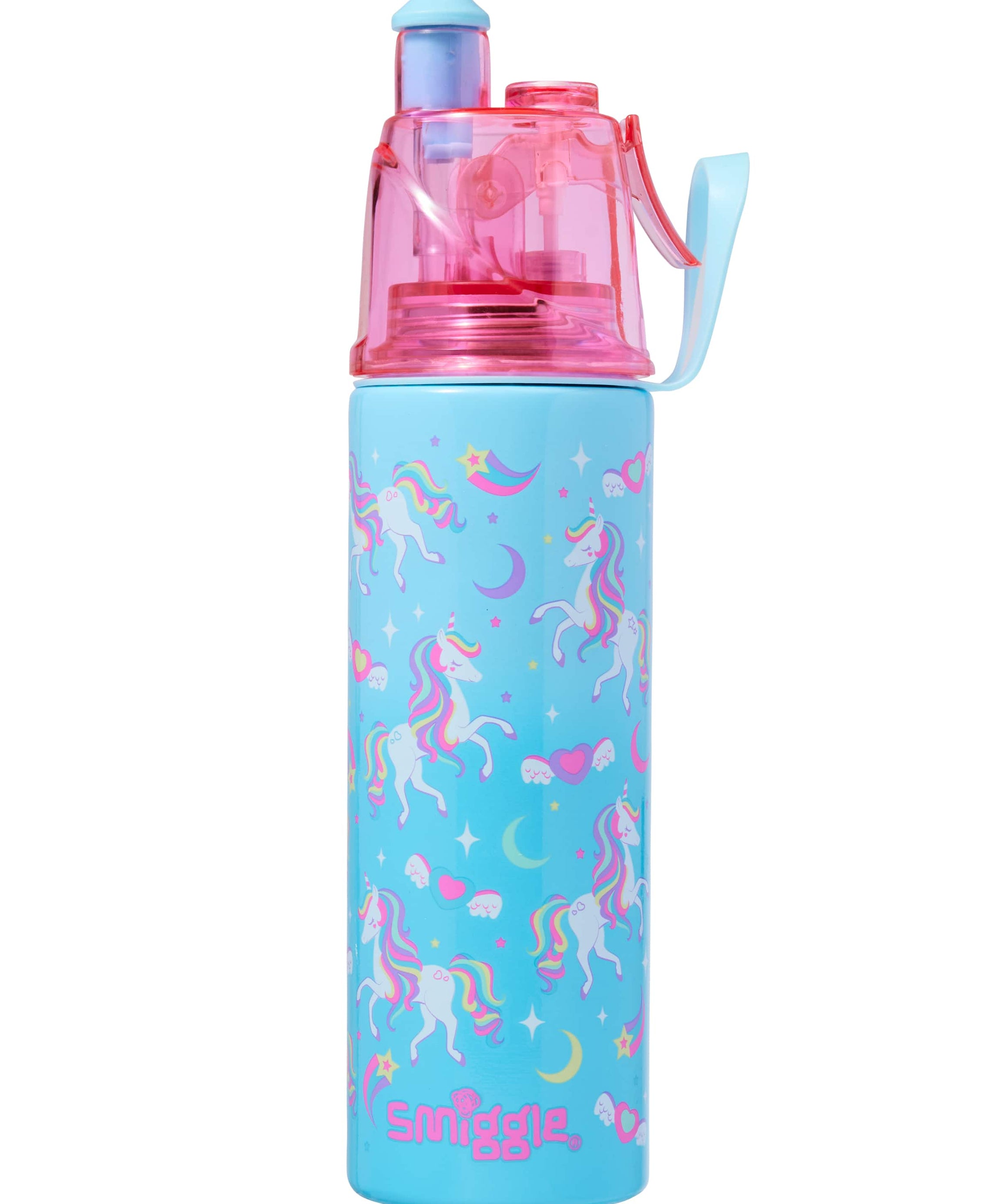 Smiggle - زجاجة فولاذية غير لامعة بسعة 500ML مع رشاش ماء Livin