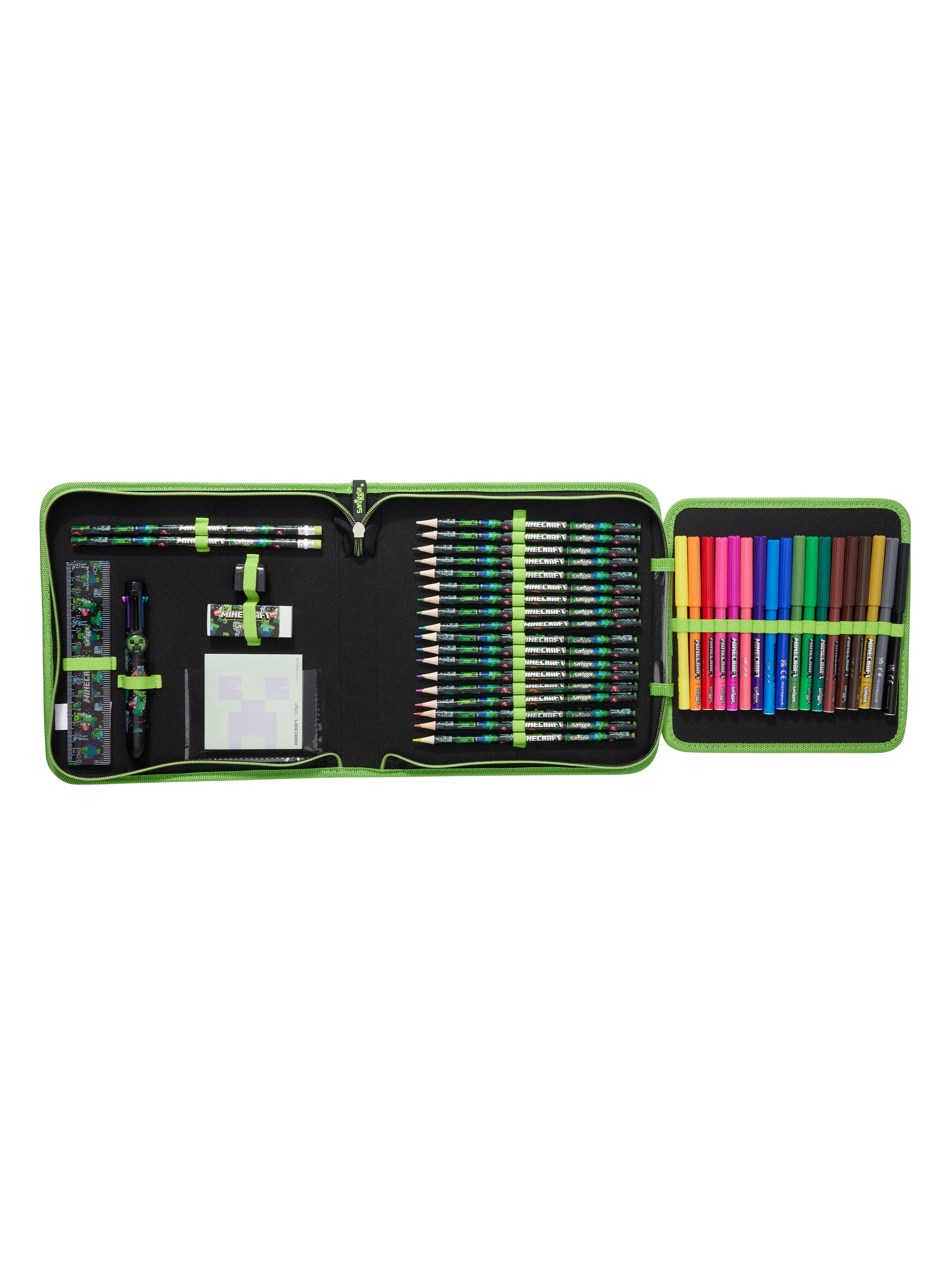 Smiggle - مجموعة قرطاسية وصندوق أقلام ماينكرافت