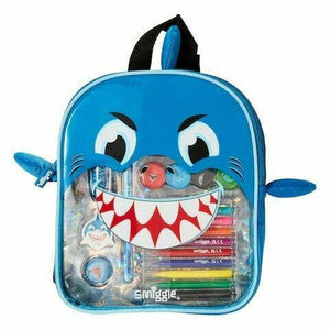Smiggle - Miniklere Tatlı Mavi Köpekbalığı Boya Kalemli Sırt Çantası Seti