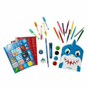 Smiggle - Miniklere Tatlı Mavi Köpekbalığı Boya Kalemli Sırt Çantası Seti