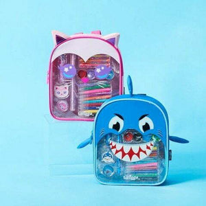 Smiggle - Miniklere Tatlı Mavi Köpekbalığı Boya Kalemli Sırt Çantası Seti