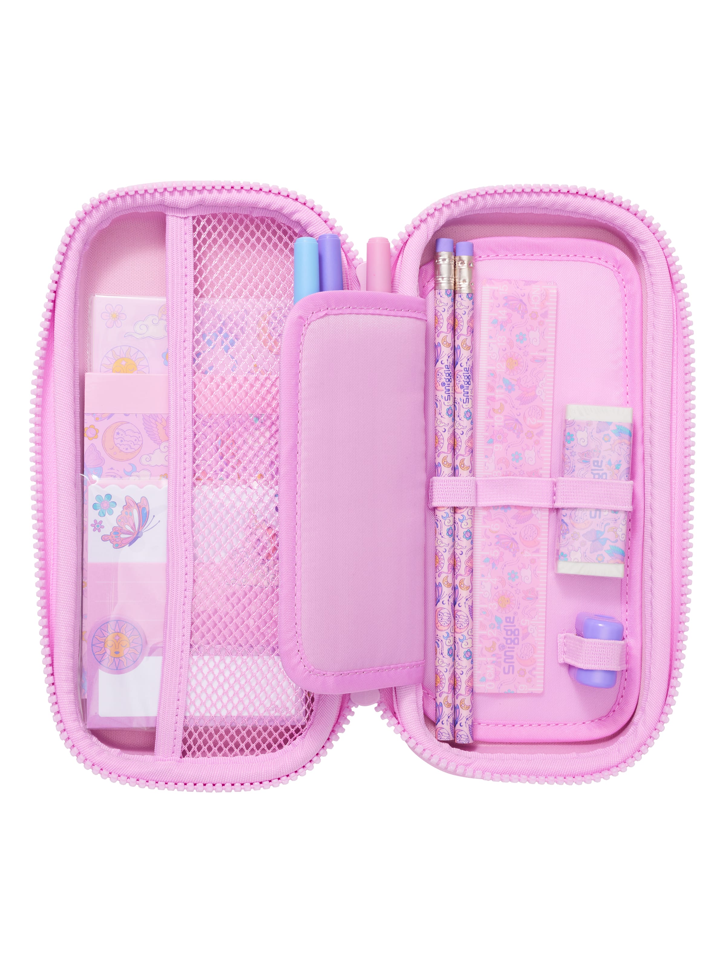 Smiggle - علبة قلم سحرية بالترتر ومجموعة قرطاسية
