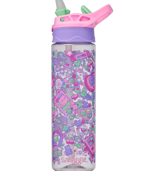 Smiggle - زجاجة ماء أوتوماتيكية بسعة 650ML خالية من BPA مع فوهة سوبر تشارج