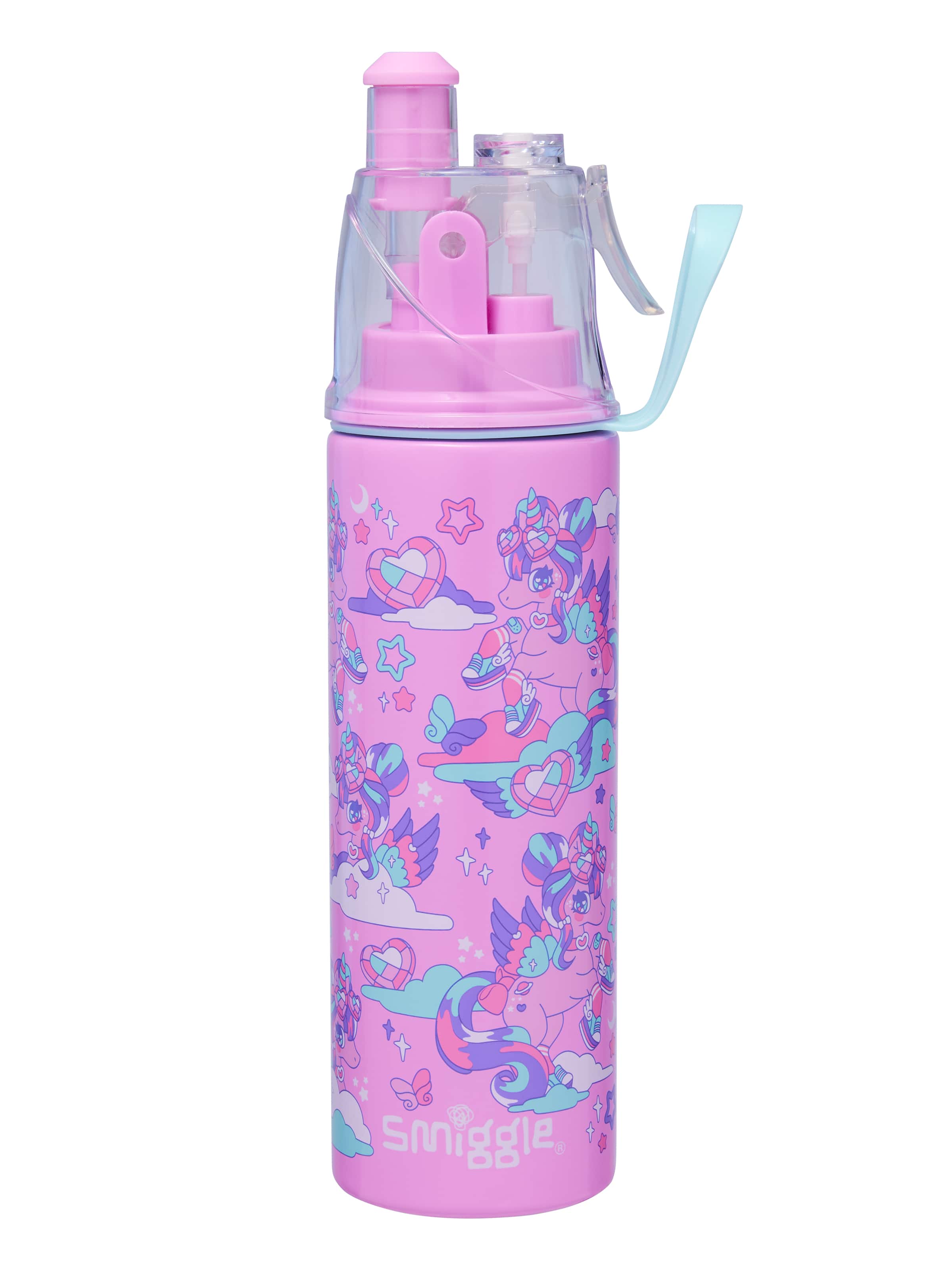 Smiggle - Trailblazer  زجاجة ماء من الفولاذ المقاوم للصدأ بسعة 500ML مع رشاش ماء