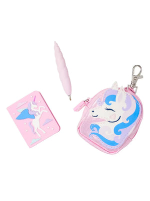 Smiggle - Unicorn Mini Not Defteri Kalemi ve Anahtarlığı