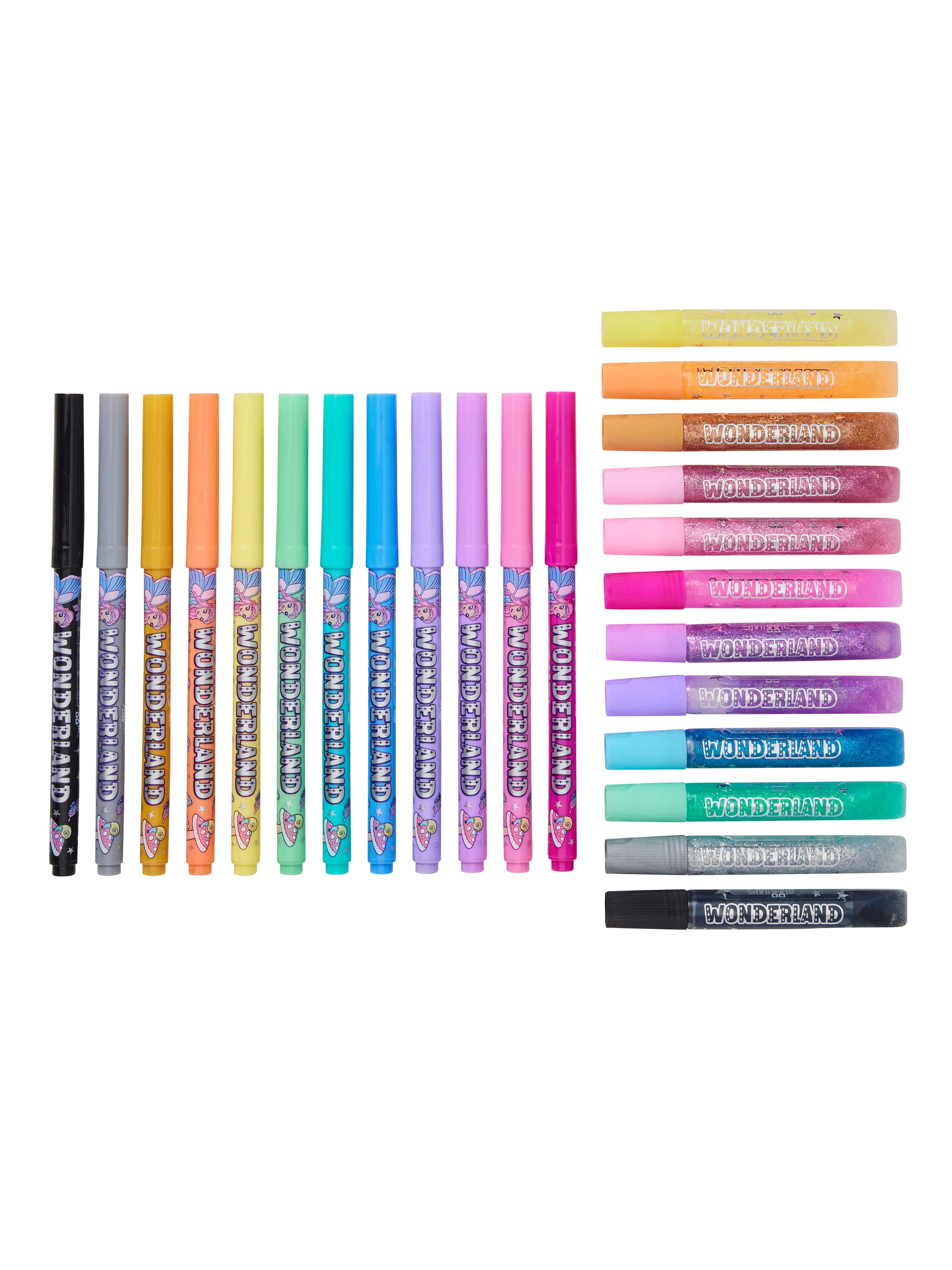 Smiggle - مجموعة قلم تلوين معطر Wonderland وغراء لامع