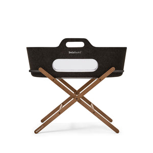 SnuzBaskit Graphite Moses Basket + Walnut Stand - Graphite / Walnut-Moses Baskets-Graphite / Walnut- | Natural Baby Shower