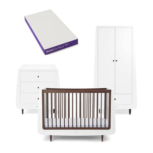 SnuzKot 3 Piece Nursery Furniture Set - The Natural Edit - Ebony-Nursery Sets-Ebony-Snuz Surface Duo Dual-Sided Cot Mattress | Natural Baby Shower