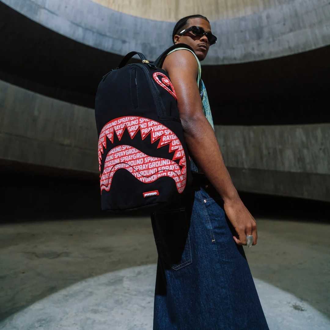 Sprayground - حقيبة ظهر قطنية Logo Mouth Core Dlx