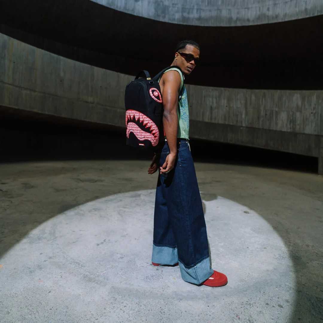 Sprayground - حقيبة ظهر قطنية Logo Mouth Core Dlx