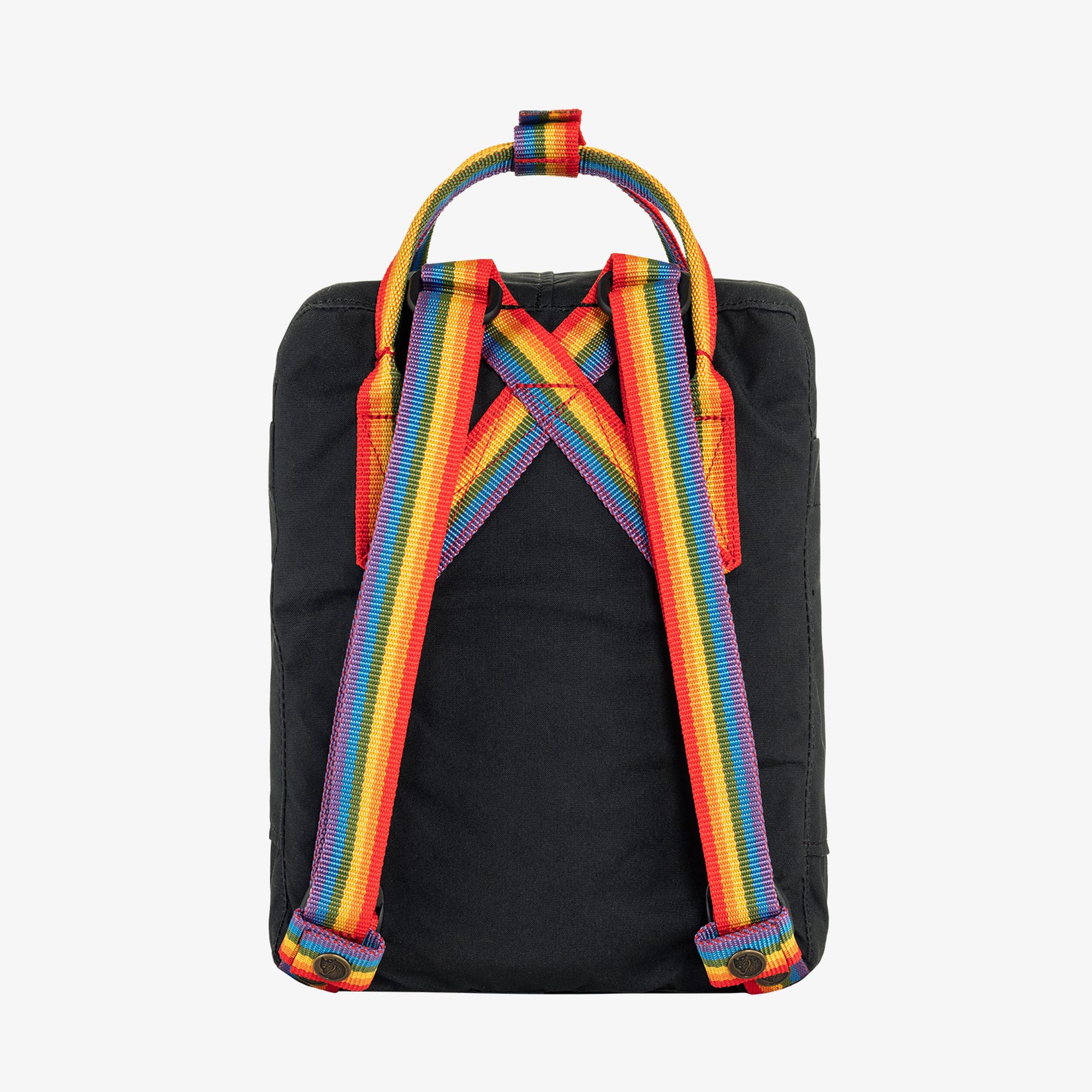 Fjällräven Kånken - Rainbow Mini حقيبة ظهر سوداء للجنسين