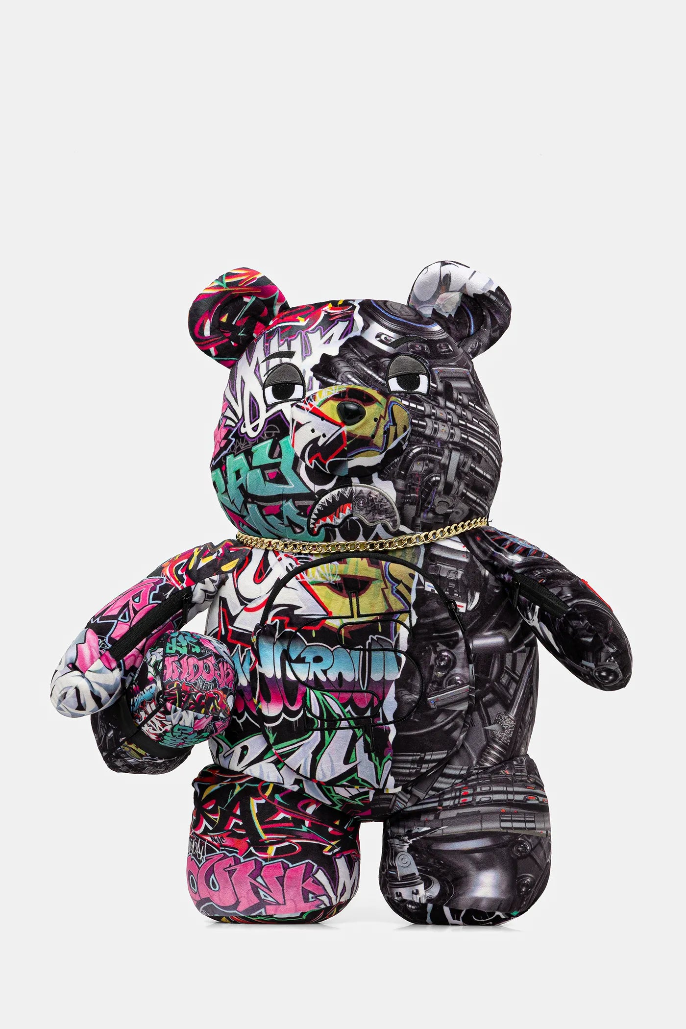 Sprayground - حقيبة ظهر دبدوب Para Ayısı Teddy Split Cybershark