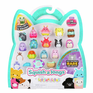 Squishmallows - Squish-a-longs 14 Figür + Yüzük Seti + 4 Aksesuar Özel Seri Oyuncak
