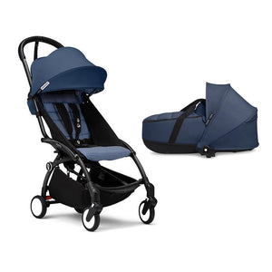 Stokke YOYO3 Newborn Shell to Toddler Bundle-Strollers-Air France Blue-Black | Natural Baby Shower