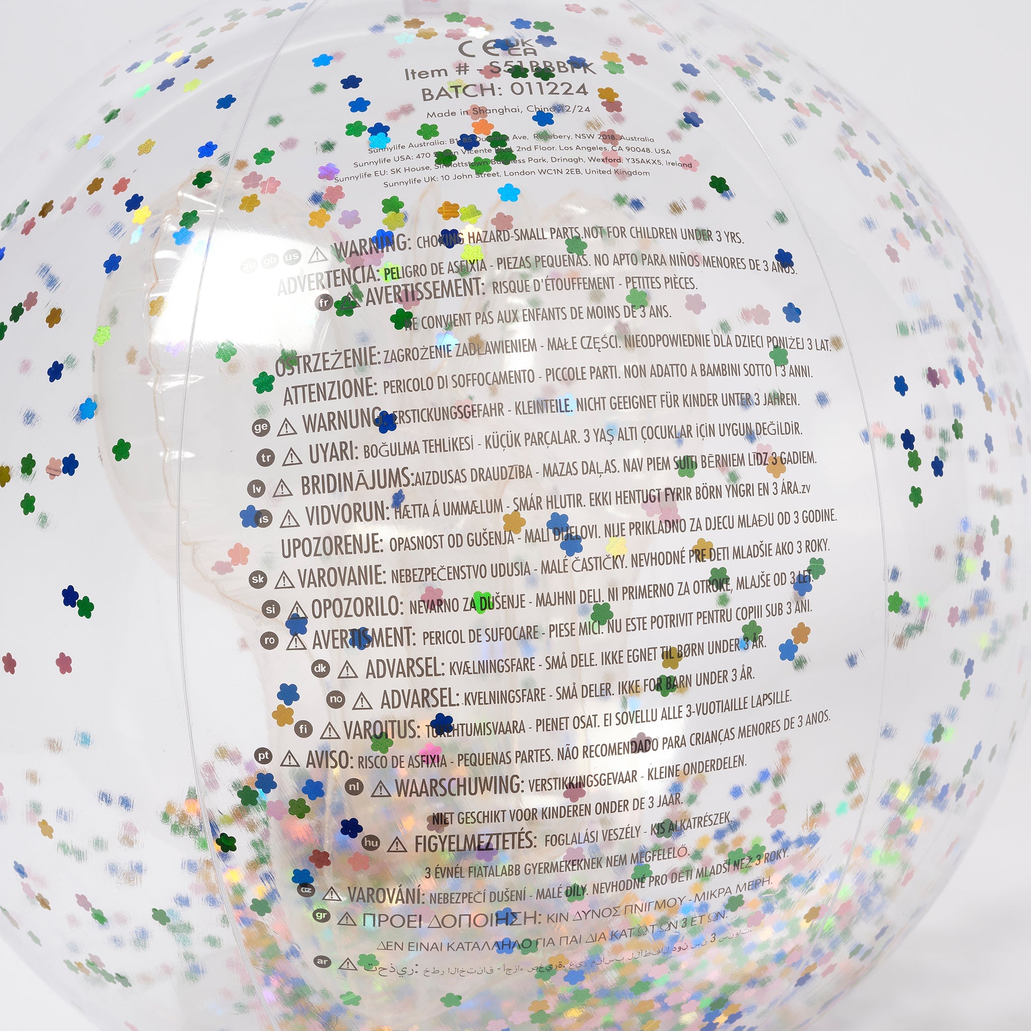 Sunnylife - كرة شاطئ قابلة للنفخ ثلاثية الأبعاد بنكهة القطن الحلو