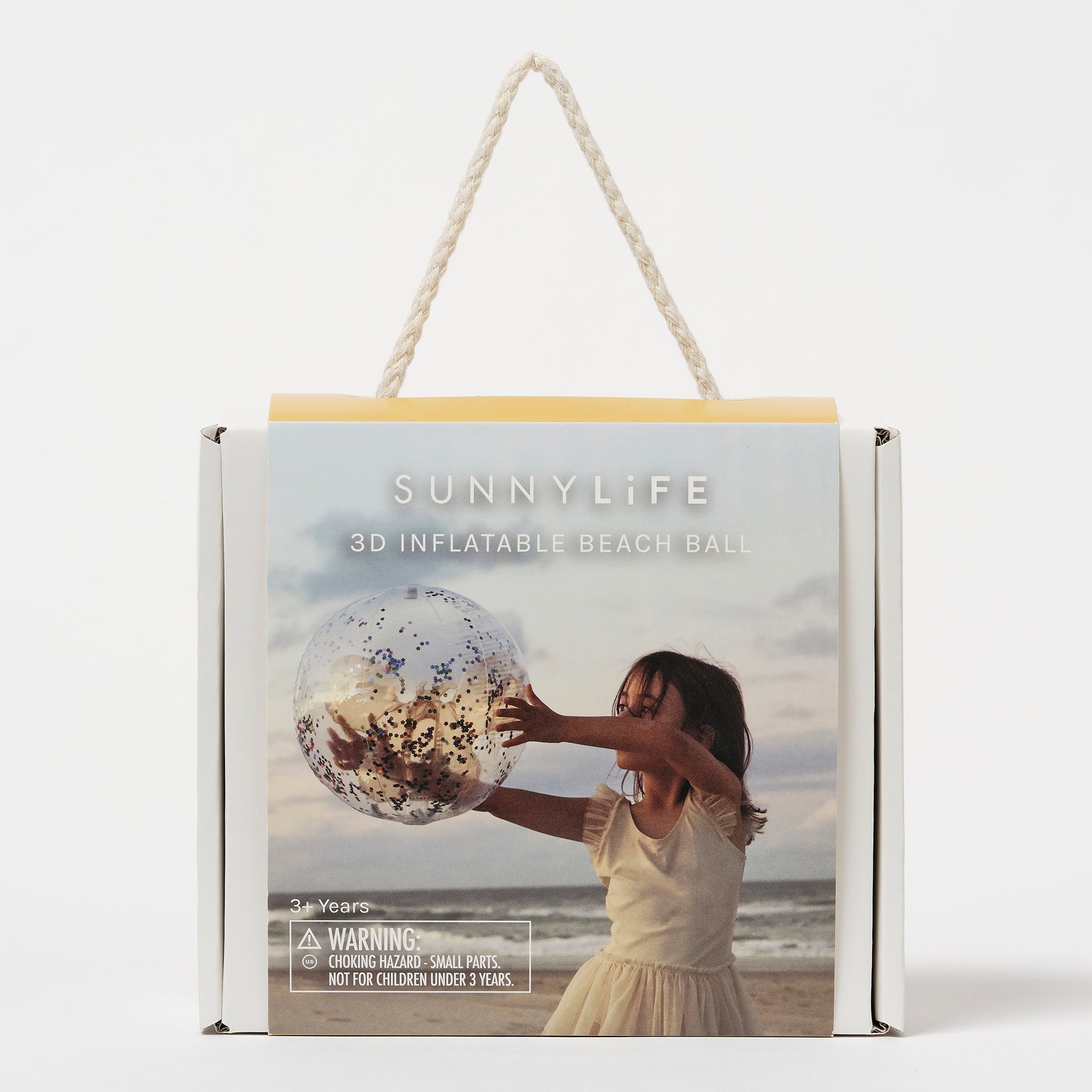 Sunnylife - كرة شاطئ قابلة للنفخ ثلاثية الأبعاد بنكهة القطن الحلو