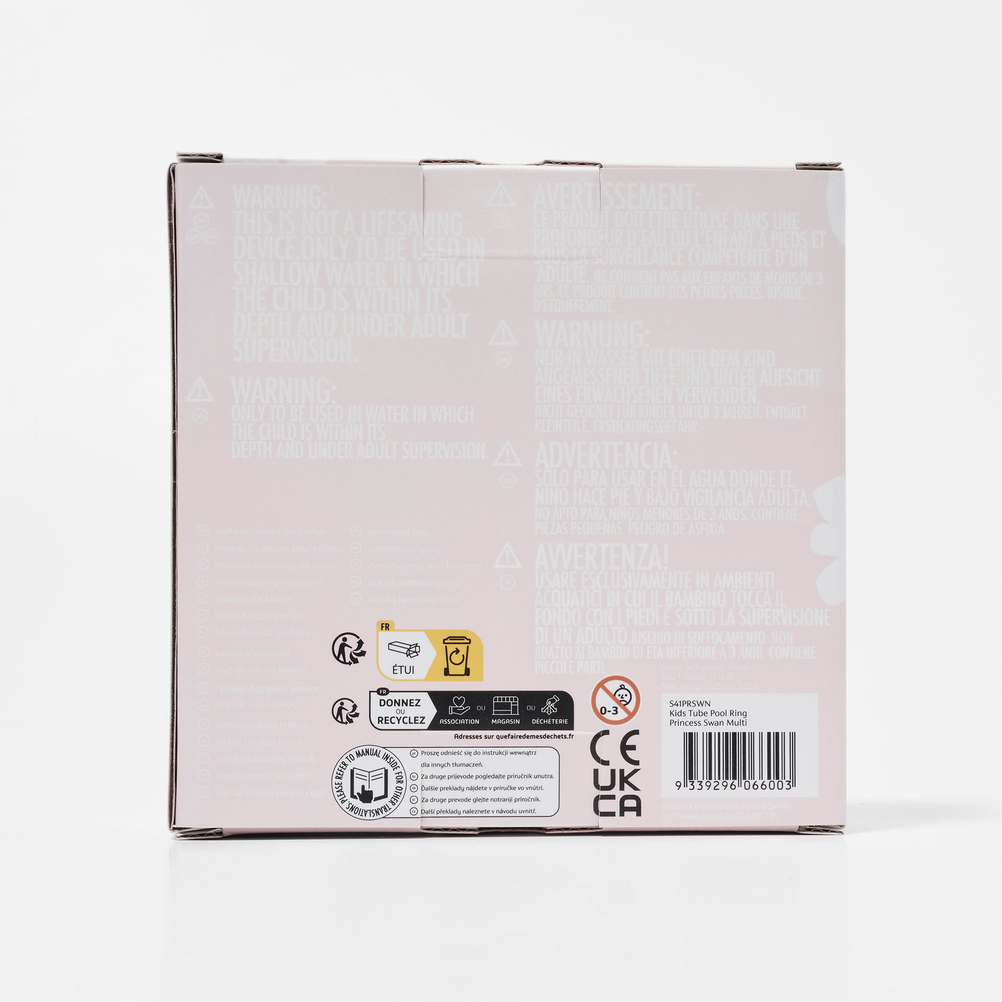 Sunnylife - طوق سباحة قابل للنفخ للأطفال على شكل بجعة الأميرة للبحر والمسبح