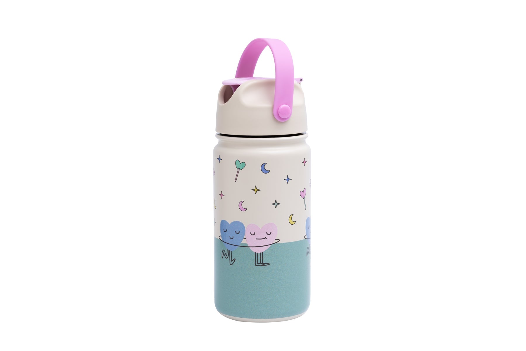 The Cotton Cloud - Dancing Hearts 420ML Paslanmaz Çelik Gizli Pipetli Matara