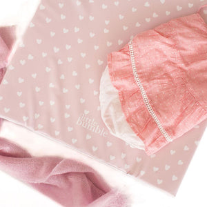 The Little Bumble Co. Anti Roll Changing Mat - White Hearts-Changing Mats- | Natural Baby Shower
