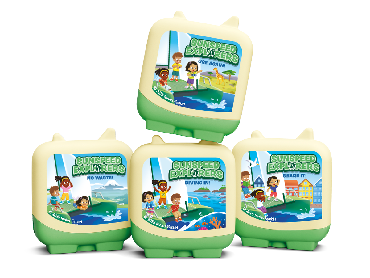 Tonies - مجموعة 4 قطع من مستكشفي Sunspeed مع شخصيات صوتية باللغة الإنجليزية