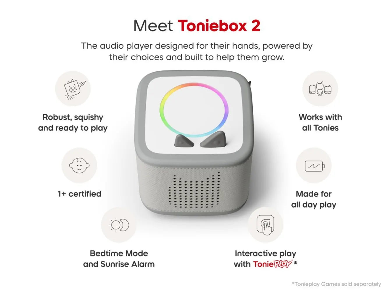 Tonies - صندوق مجموعة البداية Toniebox 2 باللون الأزرق السماوي