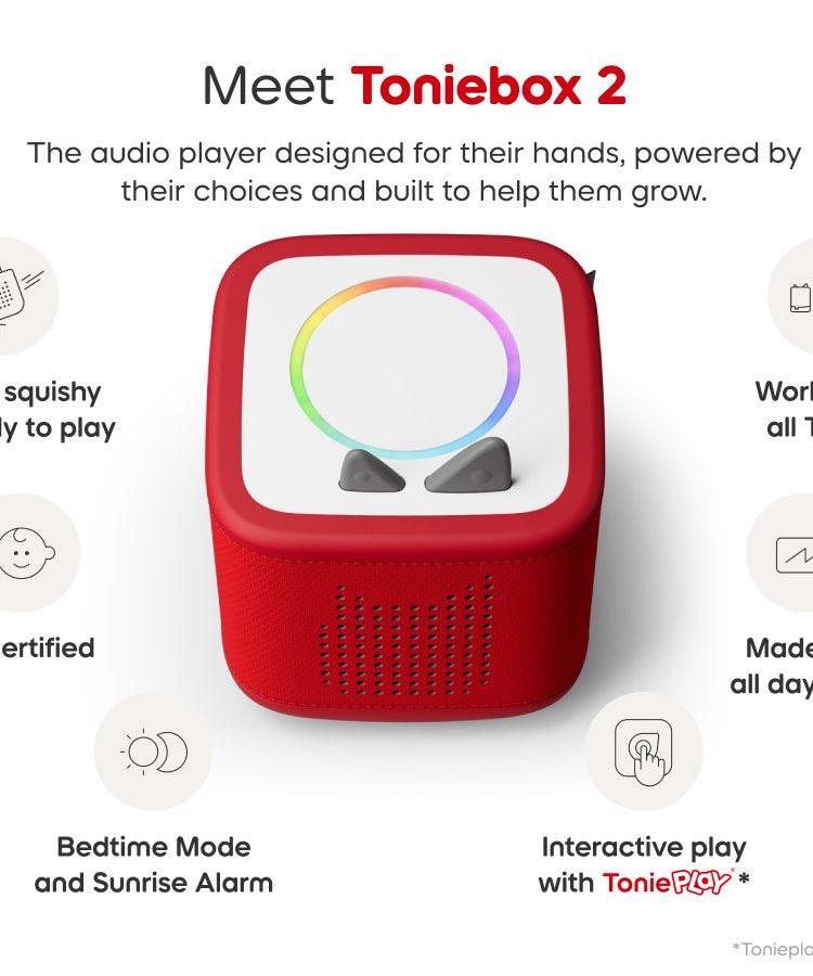 Tonies - Toniebox 2 صندوق مجموعة البداية الأحمر