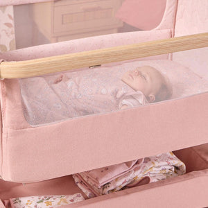 Tutti Bambini Cozee Air 2 Bedside Crib - Drifted Oak / Blush-Cribs-Drifted Oak / Blush- | Natural Baby Shower