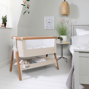 Tutti Bambini CoZee Bedside Crib - Scandinavian Walnut/Ecru-Bedside Cribs-Scandinavian Walnut/Ecru- | Natural Baby Shower